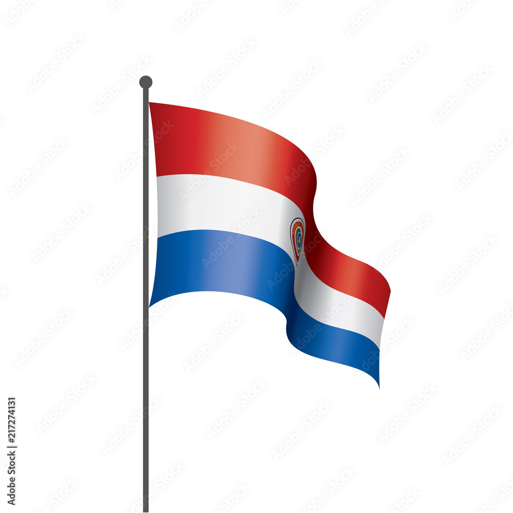 Paraguay flag, vector illustration on a white background Paraguay flag, vector illustration on a white background