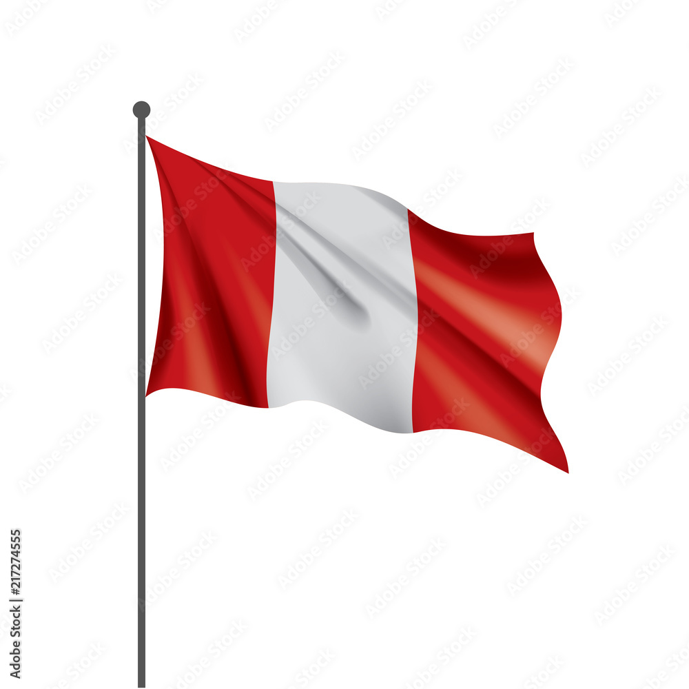 Peru flag, vector illustration on a white background