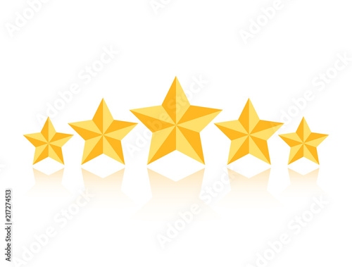 Five star rating vector icon