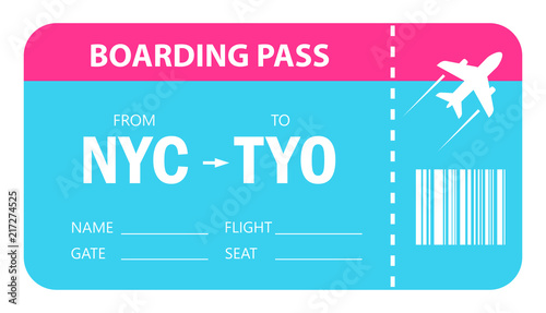 Boarding pass vector icon