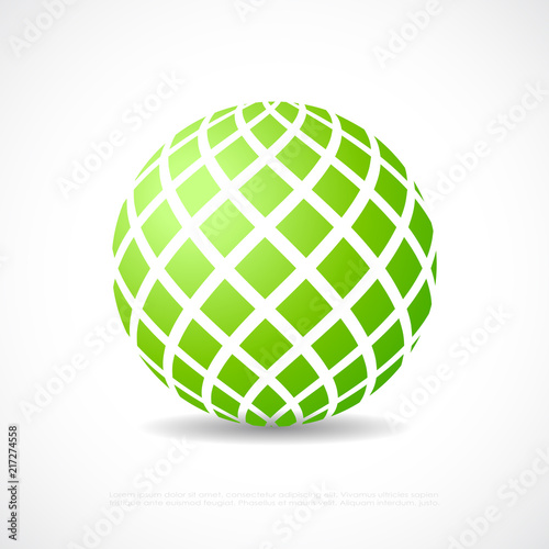 Abstract green orb sphere