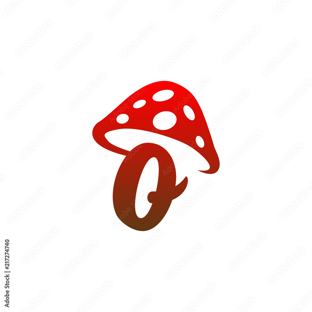o Letter lowercase mushroom logo icon vector Stock Vector | Adobe Stock