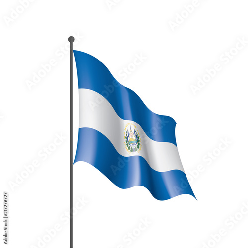 Salvador flag, vector illustration on a white background