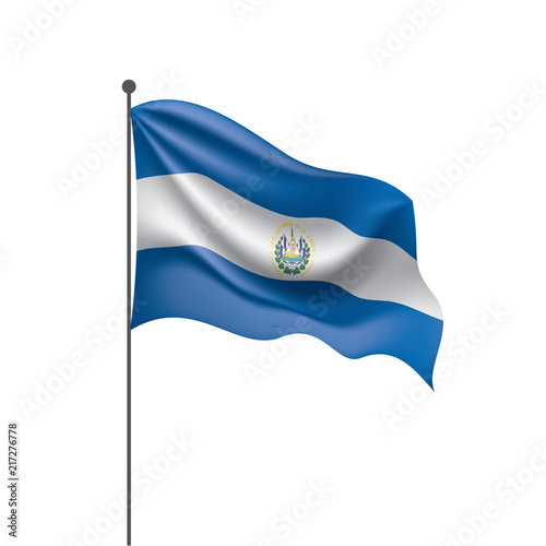 Salvador flag, vector illustration on a white background