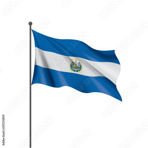 Salvador flag, vector illustration on a white background