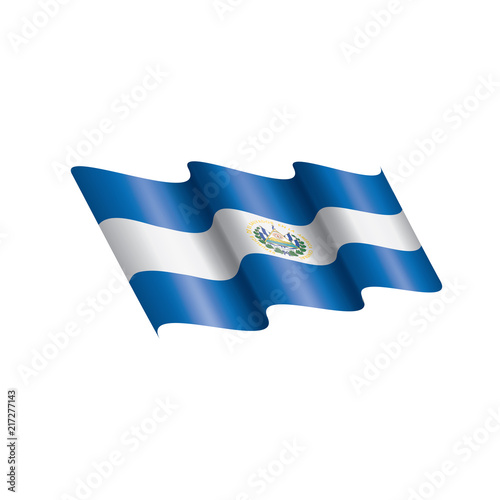 Salvador flag, vector illustration on a white background