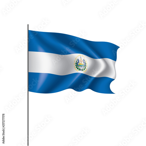 Salvador flag, vector illustration on a white background