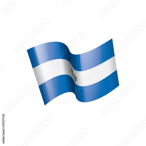 Salvador flag, vector illustration on a white background