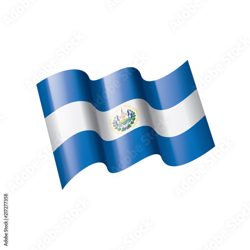 Salvador flag, vector illustration on a white background