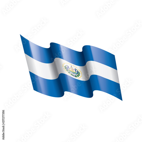 Salvador flag, vector illustration on a white background