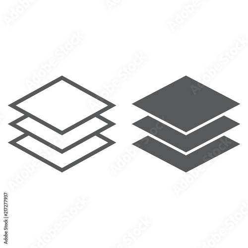 Layers line and glyph icon, tools and design, instruments sign, vector graphics, a linear pattern on a white background, eps 10.