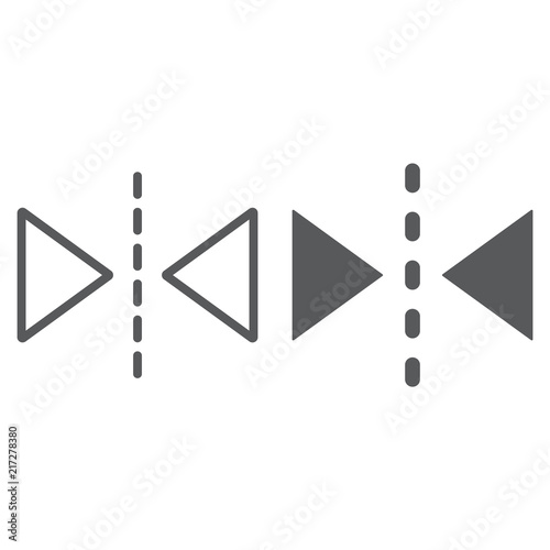 Reflection tool line and glyph icon, tools and design, mirror sign, vector graphics, a linear pattern on a white background, eps 10.