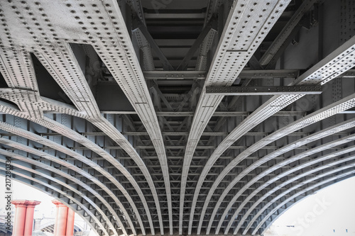 Abstract view under the Blackfriars railway bridge in London photo