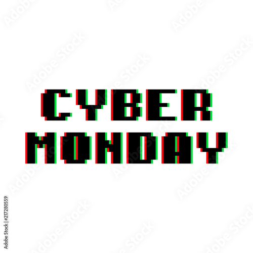 Texto CYBER MONDAY color en fondo blanco