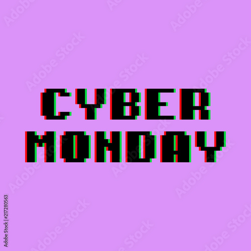 Texto CYBER MONDAY color en fondo violeta