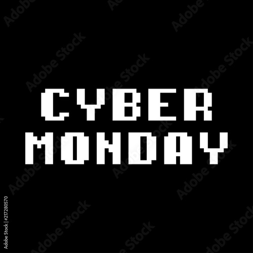 Texto CYBER MONDAY en blanco en fondo negro