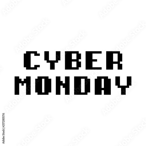 Texto CYBER MONDAY en negro y fondo blanco