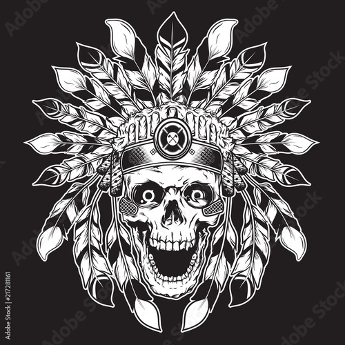 skull illustration background for shirt design with black white concept