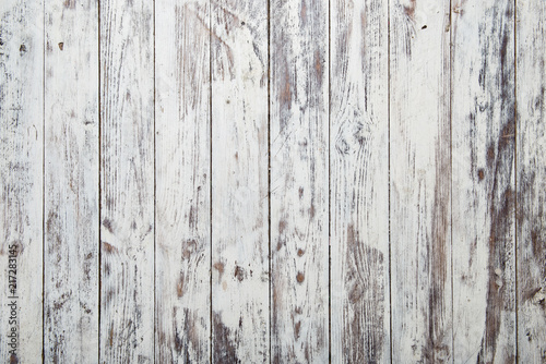 Old white wood wall texture and background.