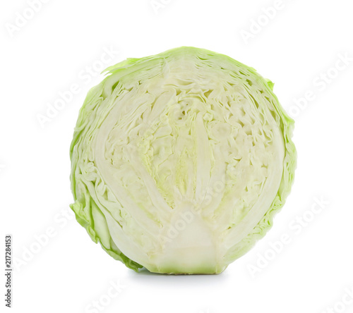 Half of cabbage on white background © Pixel-Shot