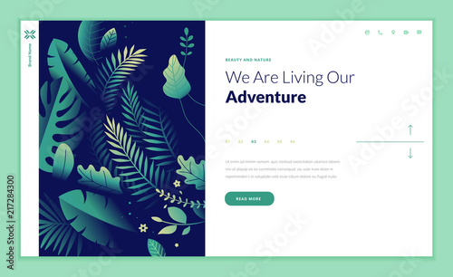 Web page design template for beauty, spa, wellness, natural products, cosmetics, body care, healthy life. Modern flat design vector illustration concept for website and mobile website development. 