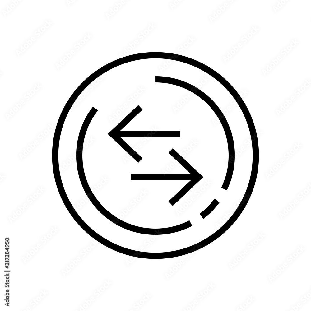 Line Art. black direction arrow like transfer. simple flat trend Line Art. black direction arrow like transfer. simple flat trend