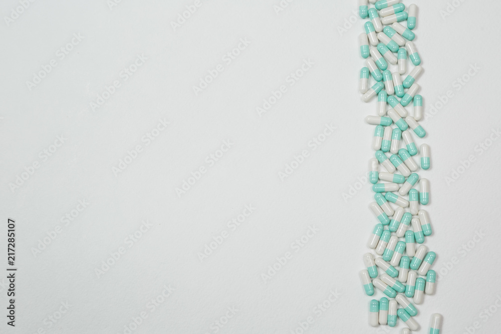 Assorted pharmaceutical medicine pills, tablets and capsules