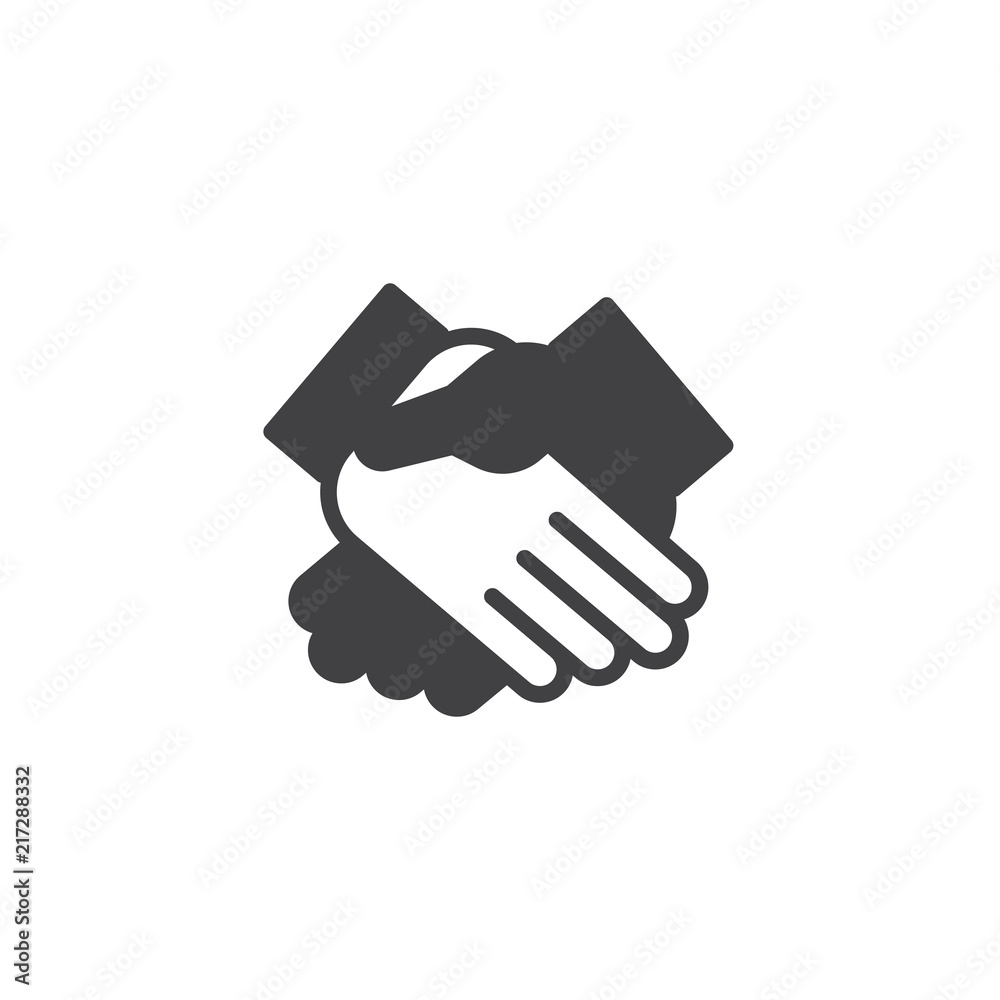 Handshake vector icon. filled flat sign for mobile concept and web design. Partnership handshake simple solid icon. Symbol, logo illustration. Pixel perfect vector graphics