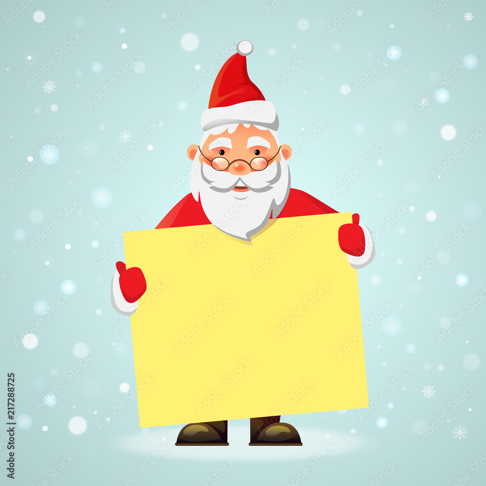 Santa Claus holding poster Santa Claus holding poster