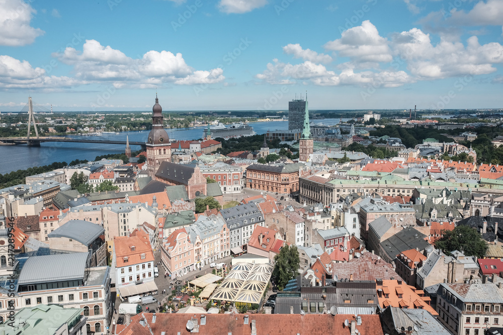 Panoramic view of Riga Latvia From Above