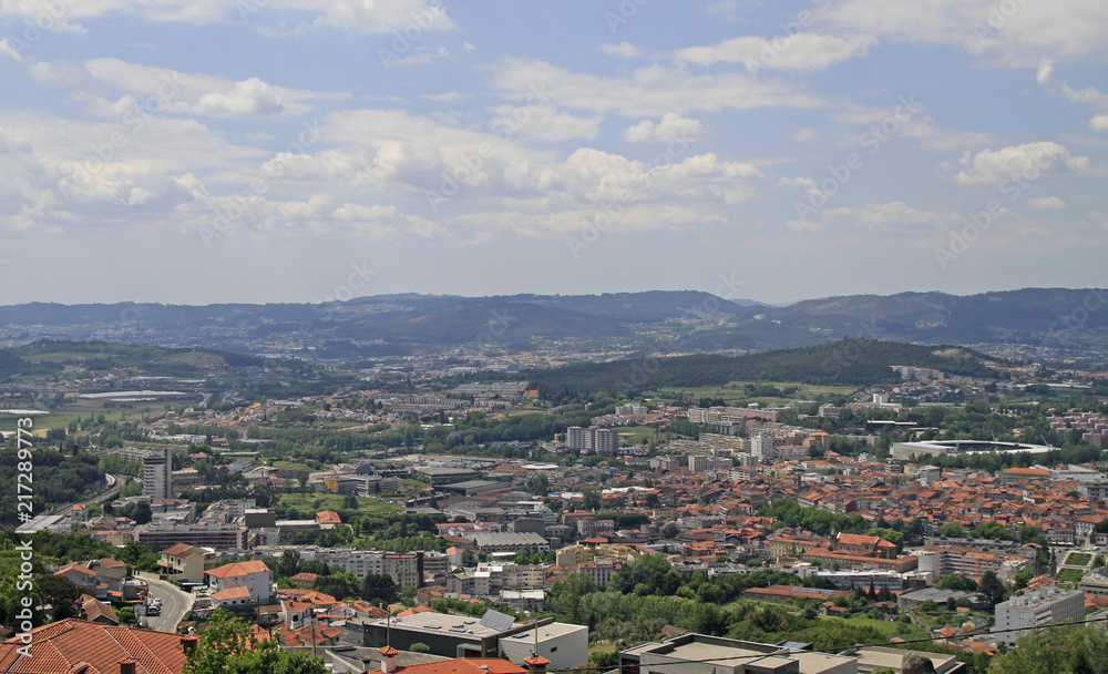 View of the city Guimaraes from Mount Penha