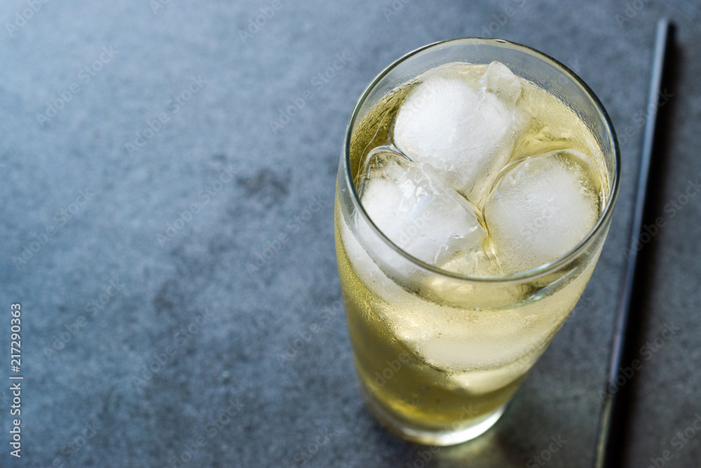 Vodka Energy Cocktail with Ice and Black Straw. Vodka Energy Cocktail with Ice and Black Straw.