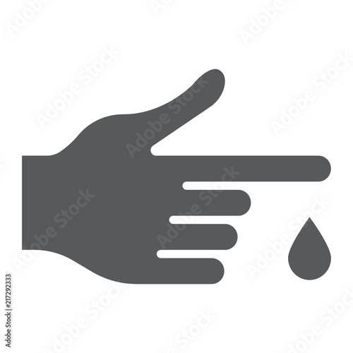 Blood test glyph icon, medicine and clinical, diabetes sign, vector graphics, a solid pattern on a white background, eps 10.