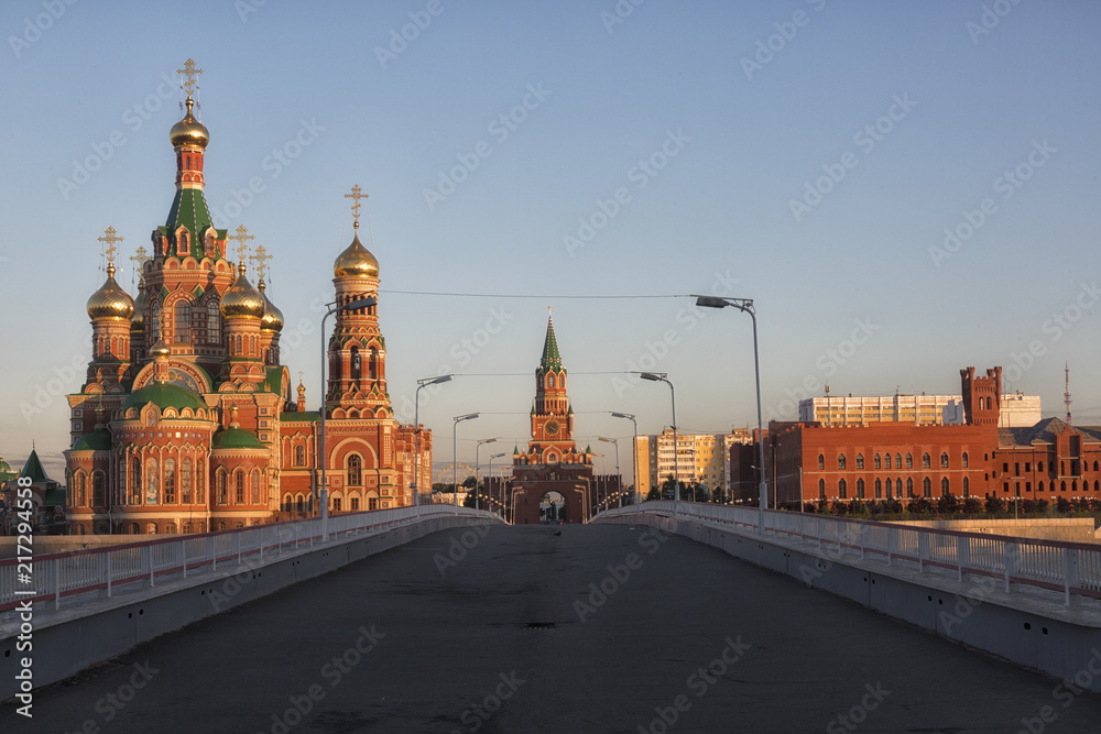 Yoshkar Ola city. Mari El, Russia.Cathedral of the Annunciation of the Blessed Virgin Mary on sunrise Yoshkar Ola city. Mari El, Russia.Cathedral of the Annunciation of the Blessed Virgin Mary on sunrise