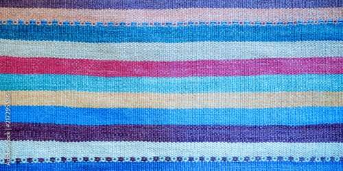 Canvas-taulu Colorful traditional Peruvian style, close-up rug surface.
