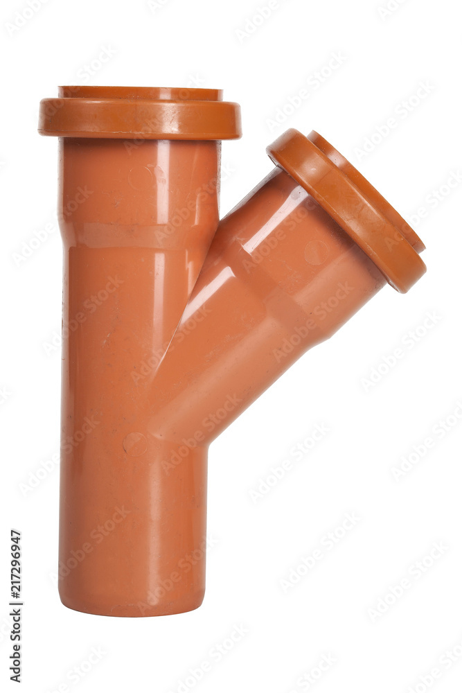 Orange PVC drain pipe two way