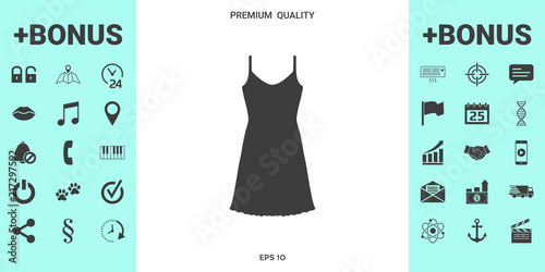 Sundress, Evening dress, combination or nightie, the silhouette. Menu item in the web design