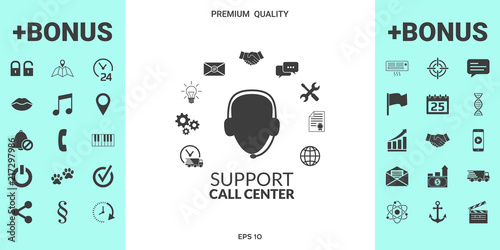 Technical support operator flat icon.