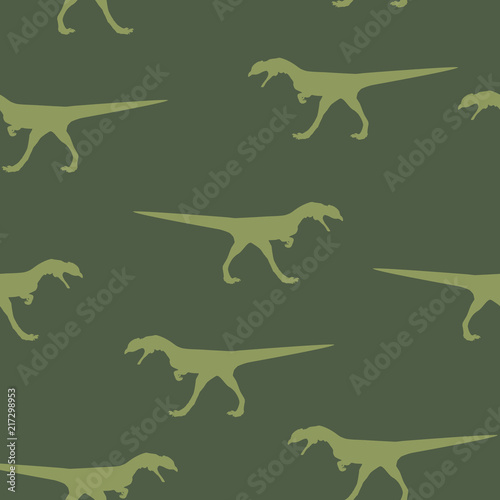 Seamless animal pattern green Dinosaur  vector eps 10