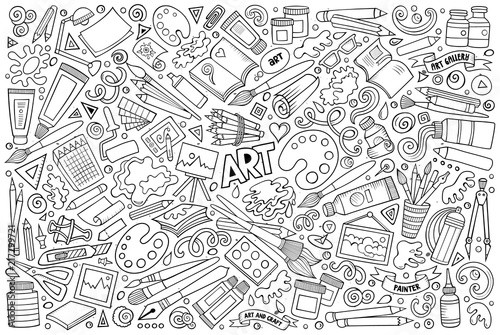 Vector set of Art and Craft objects and symbols