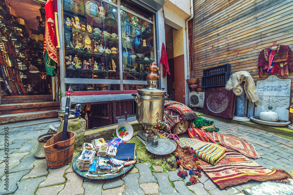 Vintage store in Cukurcuma district in Istanbul