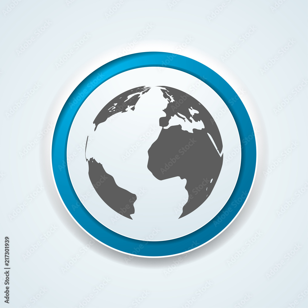 Earth Planet button illustration Earth Planet button illustration