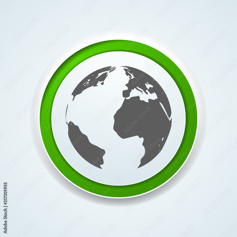 Earth Planet button illustration Earth Planet button illustration