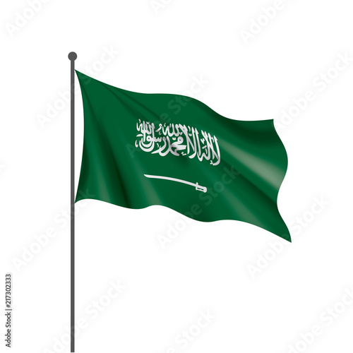 Saudi Arabia flag, vector illustration on a white background