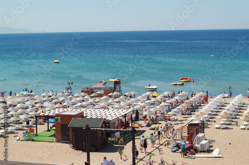 Fototapeta Naklejka Na Ścianę i Meble -  Ayvalik, Balikesir / Turkey - July 6 2015: Sarimsakli Beach on Ayvalik