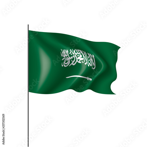 Saudi Arabia flag, vector illustration on a white background