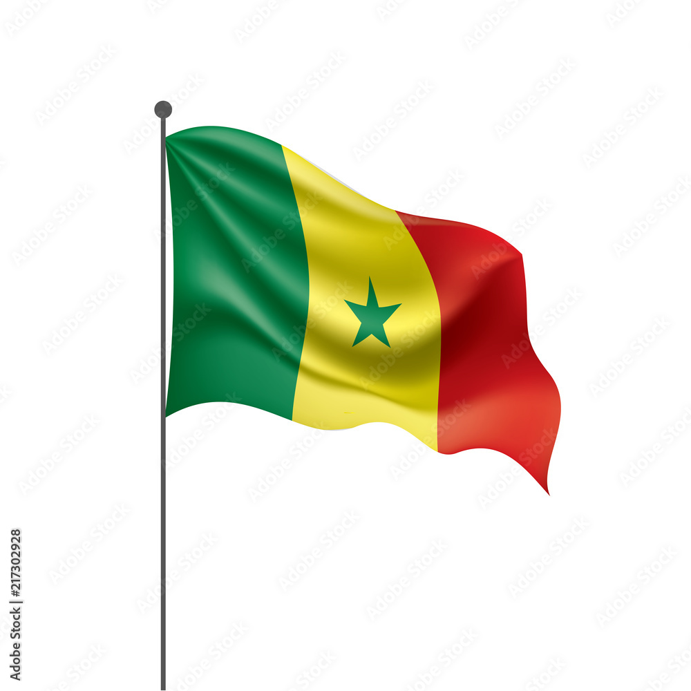 Senegal flag, vector illustration on a white background Senegal flag, vector illustration on a white background