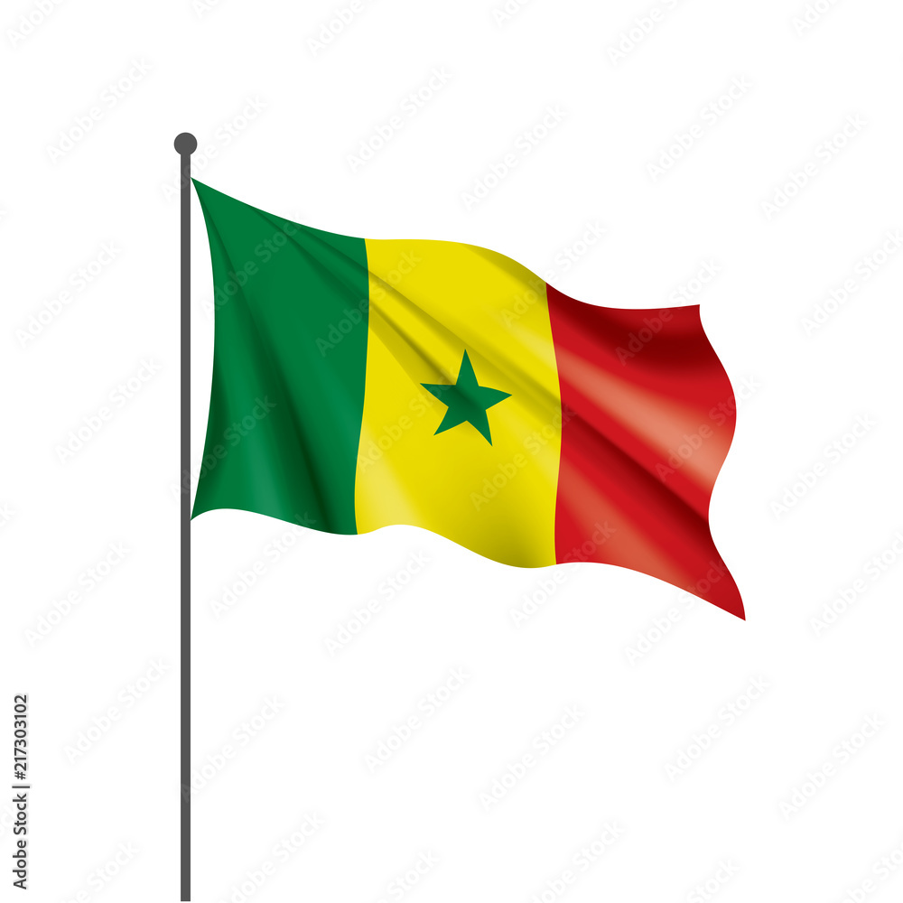 Senegal flag, vector illustration on a white background Senegal flag, vector illustration on a white background