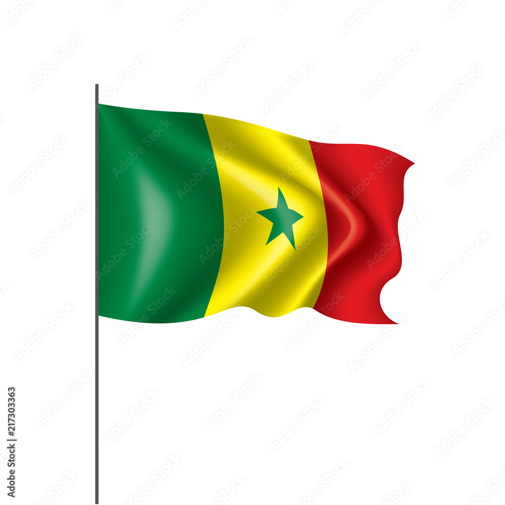 Senegal flag, vector illustration on a white background Senegal flag, vector illustration on a white background