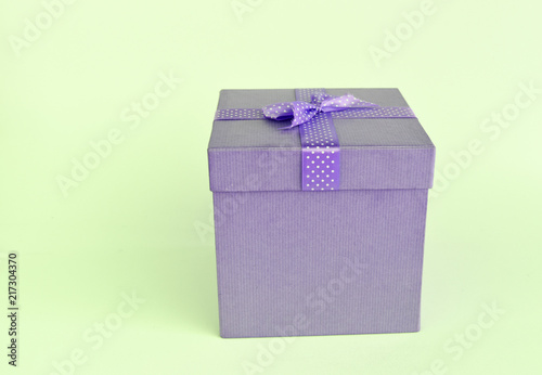 Gift box on set lime background